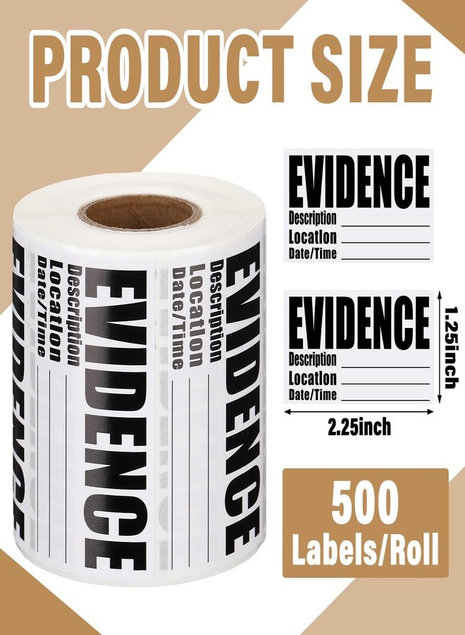 Affrolling 500 Pcs 1.25 * 2.25 Inches Evidence Collection Stickers Adhesive Evidence Labels Stickers Identification Tag for Forensics Investigation Theme Birthday Party - Image 2